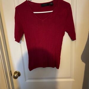 Express Deep Red Stretch Top
